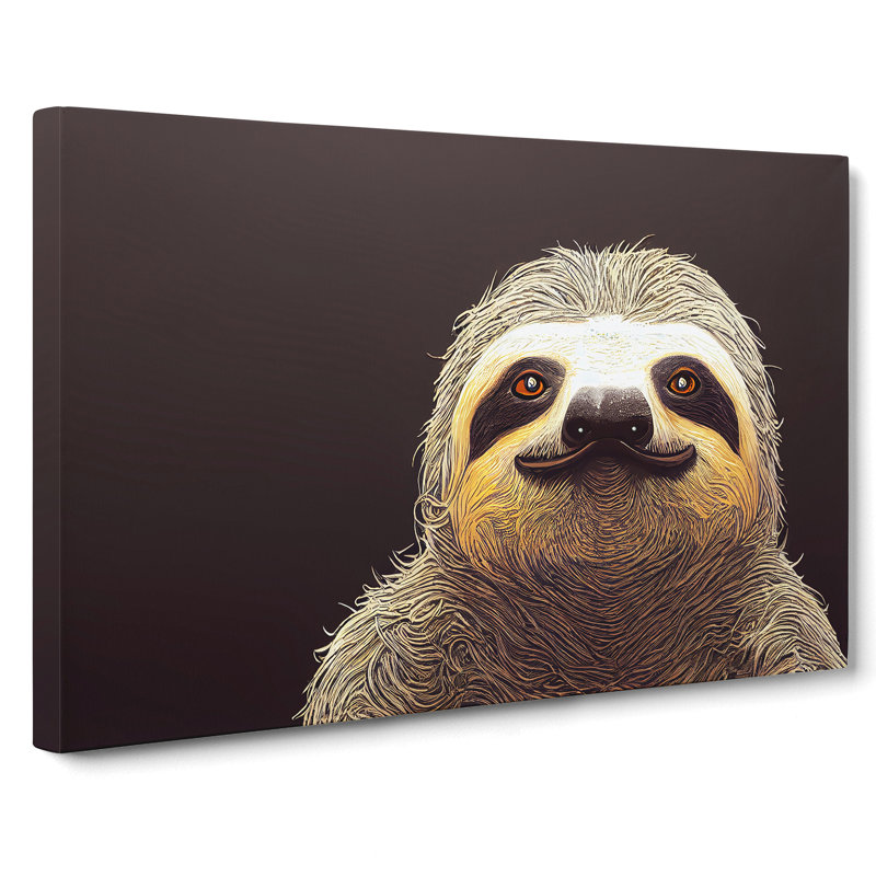 The Face Of A Sloth - Wrapped Canvas Print, 50cm H x 76cm W x 3cm D