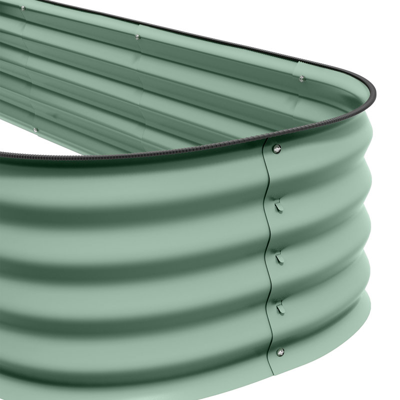 Sairah Metal Raised Garden Bed, Green, 16.5" H x 94.5" W x 23.5" D