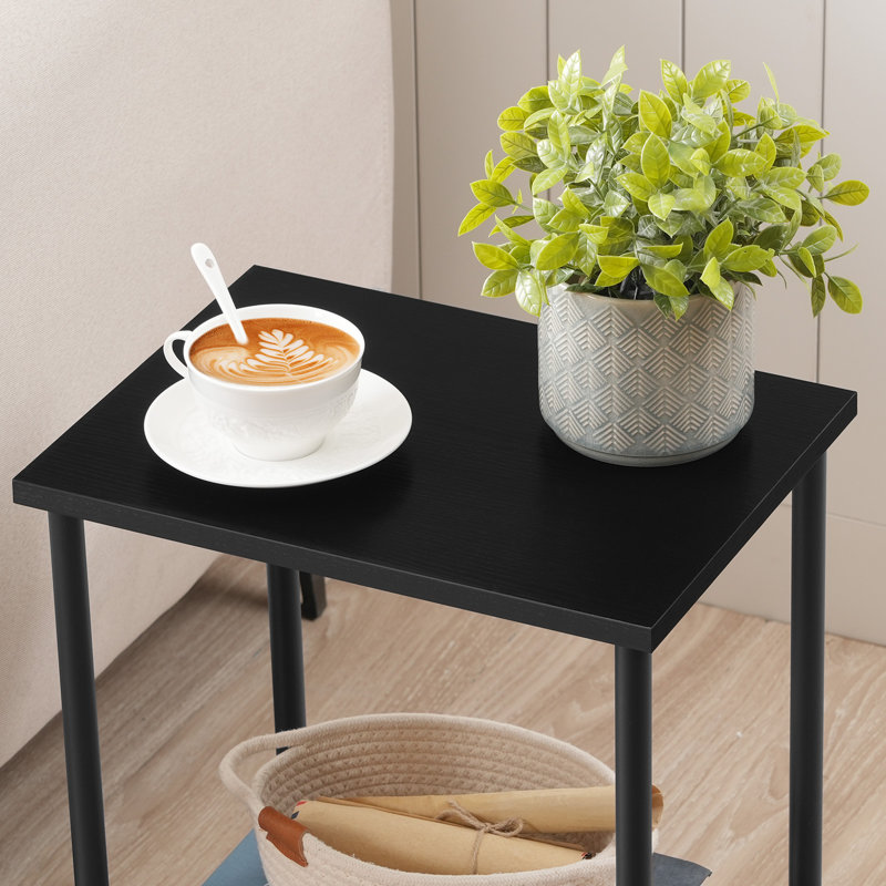Petrillo 19.7" Small Tall End Table, Black