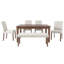 Ensemble de table de salle à manger 6 pièces avec tables rectangulaires et chaises rembourrées-1363469071