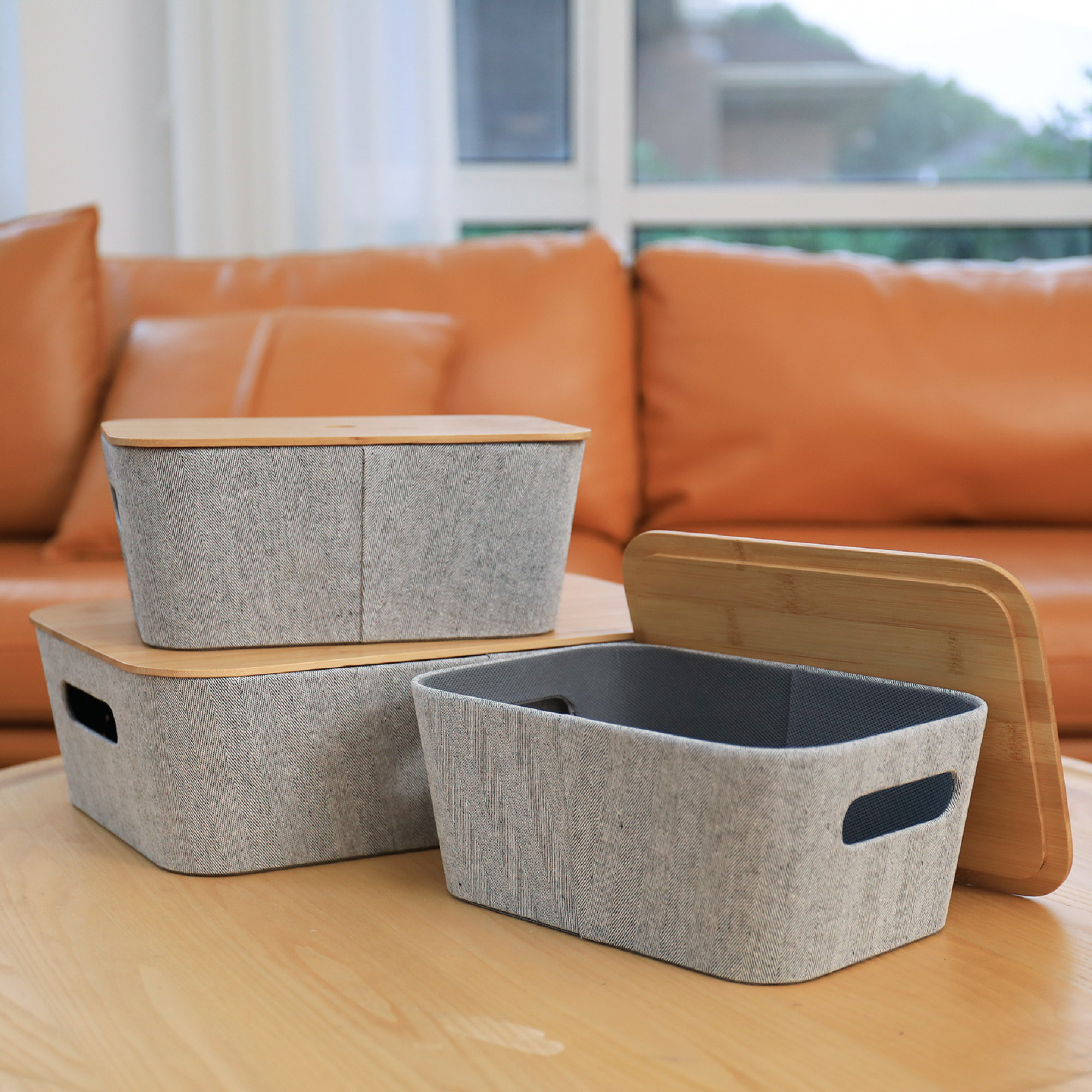Urban Decorative Bin - Set of 3, Gray