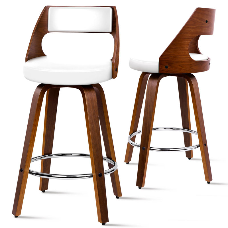 Strine Swivel Bar Stool, White