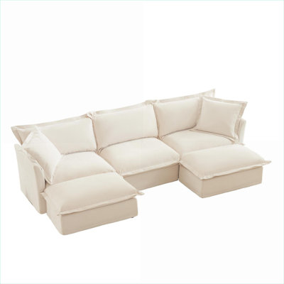 Evelyn U-Shaped Sectional Sofa with 2 Ottomans