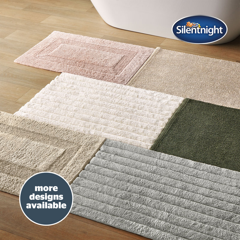 Silentnight Textured Knot Rectangle Bath Mat 100% Cotton BCI, White