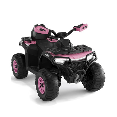 Quad électrique 12V pour enfants - deux moteurs, télécommande, suspension à 4 roues, lumières DEL, musique sans fil, formation préscolaire, jouet à piles pour enfants, 3 à 8 ans