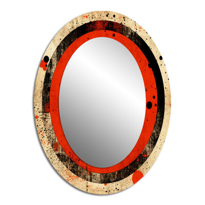 Inner Knowing Retro Circle Art - Mid-Century Oval Wall Mirror