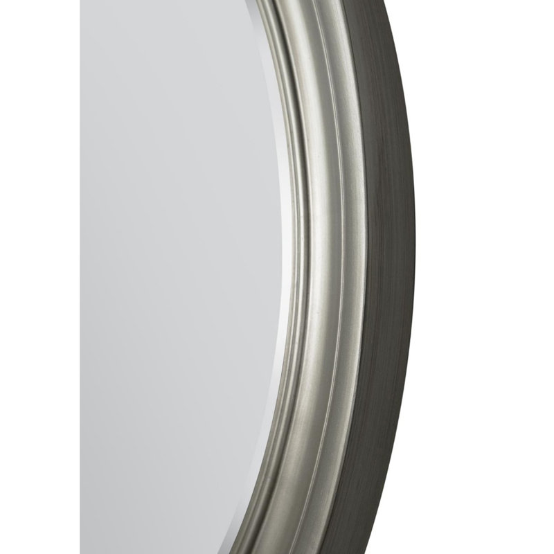 Conte Wood Flat Wall Mirror, Silver