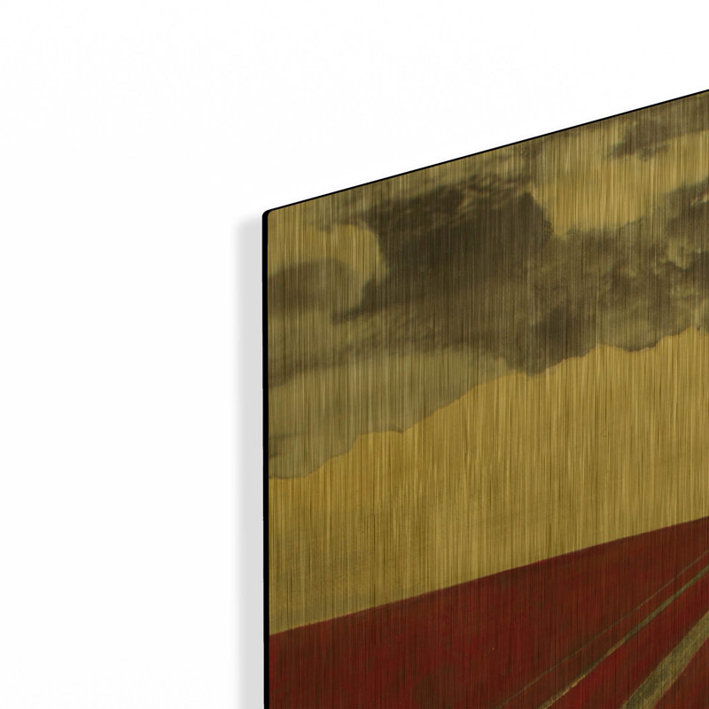 «We'Ll Meet Again 2 Landscape Sqaures» par DB Waterman, art mural en métal doré, 36 po x 36 po, 36"x36"