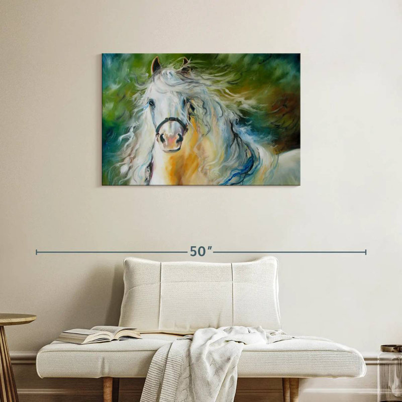 White Cloud The Andalusian Stallion, 24" H x 36" W
