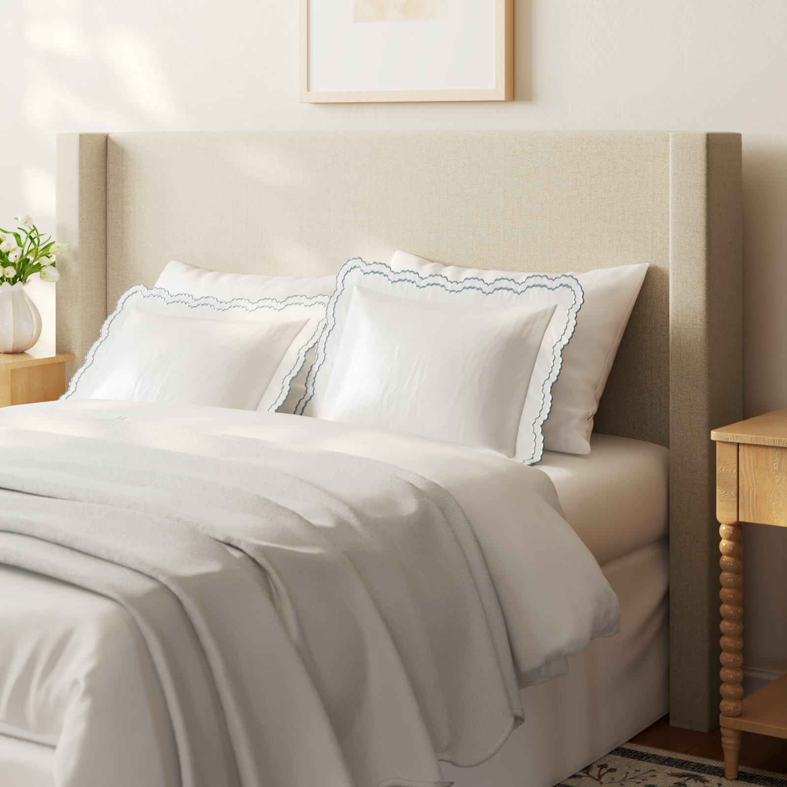 Hanson Pine Headboard, California King, Milsap Canvas Sustain® Tweed