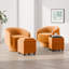 Fauteuil demi-tonneau pivotant avec repose-pieds en velours de 27,6 po de largeur Leticha-97744247