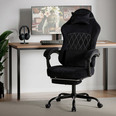 Fauteuil de jeu vidéo ergonomique Chaises de jeu vidéo Chaises d'ordinateur de jeu Chaises pour adultes avec massage Support lombaire pivotant et hauteur réglable