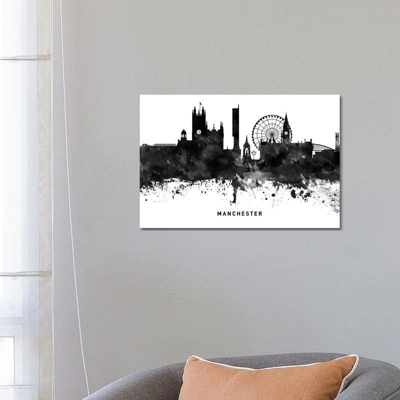 Manchester Skyline by WallDecorAddict - Wrapped Canvas Print, 66.04 cm H x 45.72 cm W x 3.175 cm D