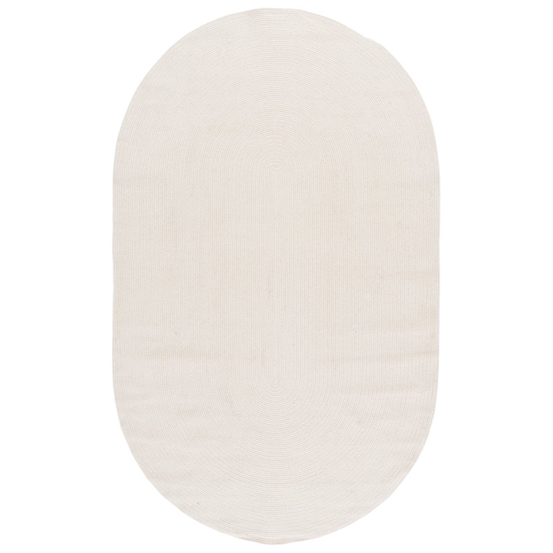 Tapis en laine tressée à la main, Ovale 3 pi x 5 pi