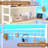 Full-size Loft Bed With U-shaped Desk, 7 Storage Drawers And Charging Station, Metal Full-size Loft Bed With Led Light And 2-tier Storage Shelves, Upper Bunk With Safety Rails And Ladder, White-1081751182