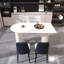 Ensembles de table de salle à manger moderne en MDF avec chaises en polyuréthane, crème et bleu, maison et cuisine