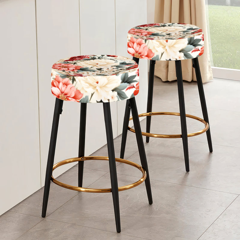 White Coral Rustic Whispers - Ensemble de 2 tabourets de bar maison de campagne