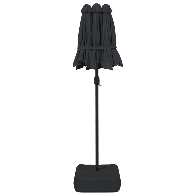 Double-Head Garden Parasol 316x240 cm, Black