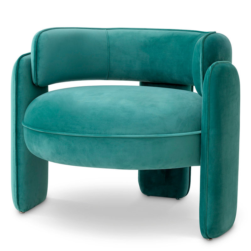 Chaplin Barrel Chair, Savona Turquoise Polyester