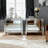  Amla 33" Large Mirrored Glass Nightstand (Set of 2）