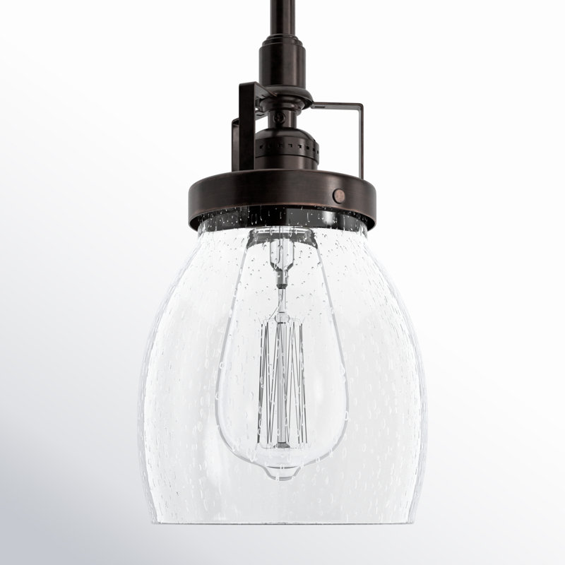 Luminaire suspendu en forme de cloche à 1 lumière Shameka, Bronze
