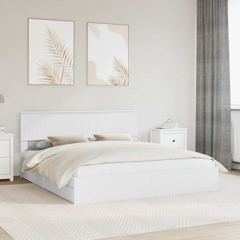 Bed Frame, Kingsize (5'), White