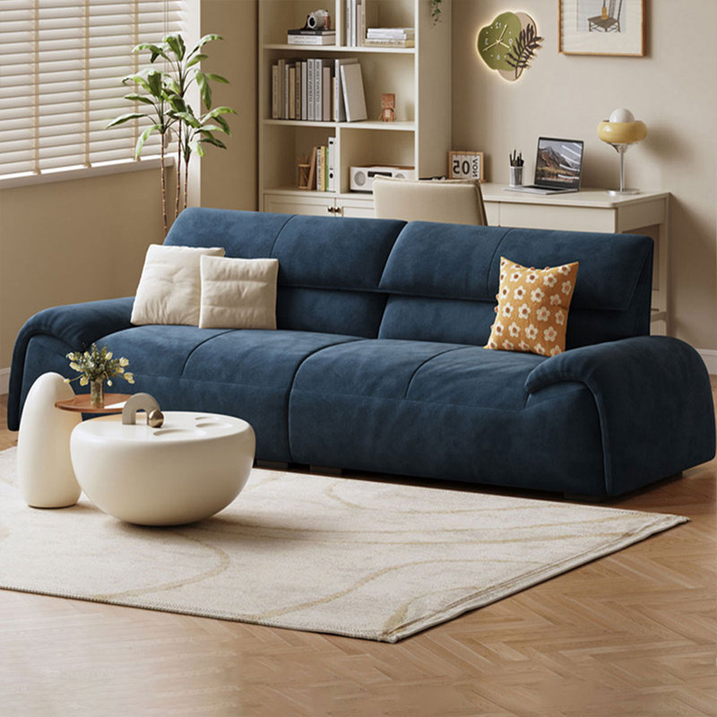 Canapé modulaire en velours, 31.5" H x 85.83" W x 36.22" D, Bleu très foncé