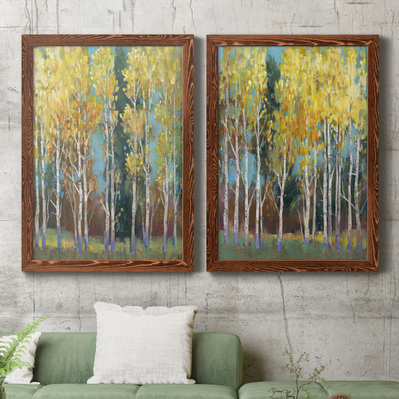 Toile encadrée de qualité supérieure Aspen Grove I - prête à être accrochée, Toile encadrée érable