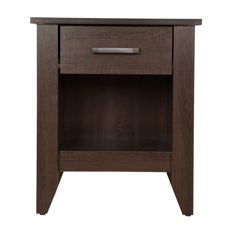 Table de chevet moderne avec options de rangement, Brun