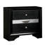 Ensemble de chambre à coucher grand lit, noir, bois argenté, ensemble de 2 pièces avec table de chevet-131013450