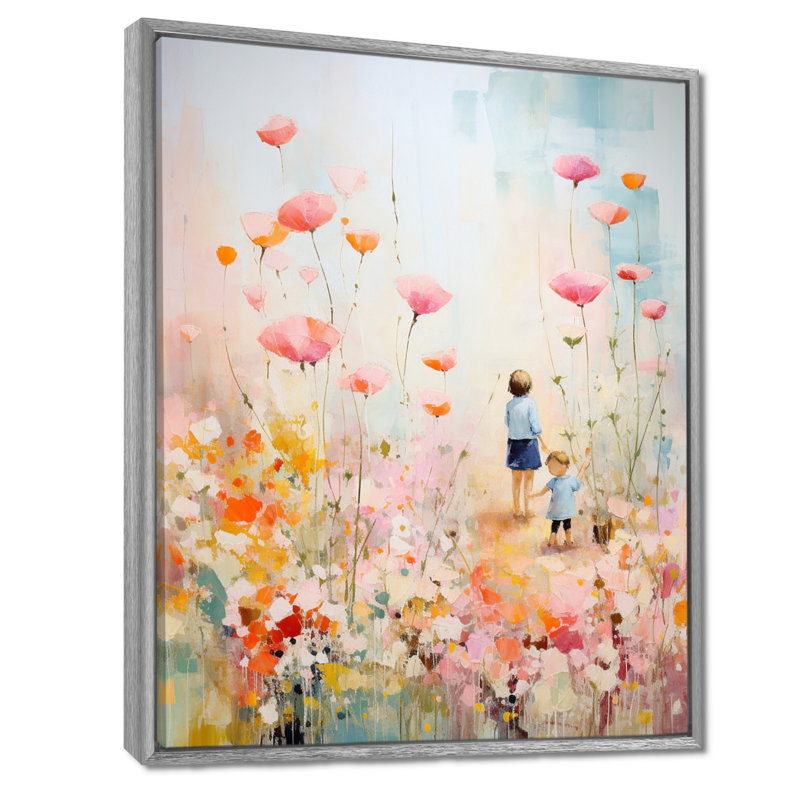 Art sur toile Whimsical Kids floral Haven II - Children, H 44 po x l 34 po x P 1,5 po, Encadrement argenté