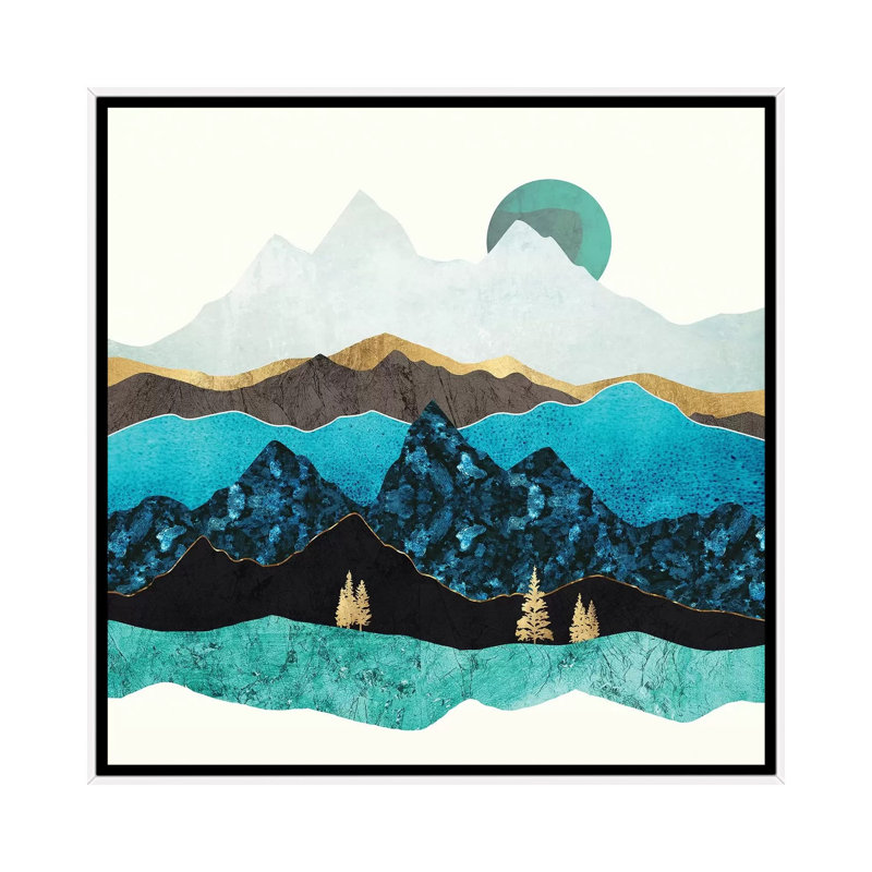 Sarcelle après-midi - impression d'art graphique, Aucun mat, Toile blanche encadrée, H 18 po x l 18 po x 1,5 po