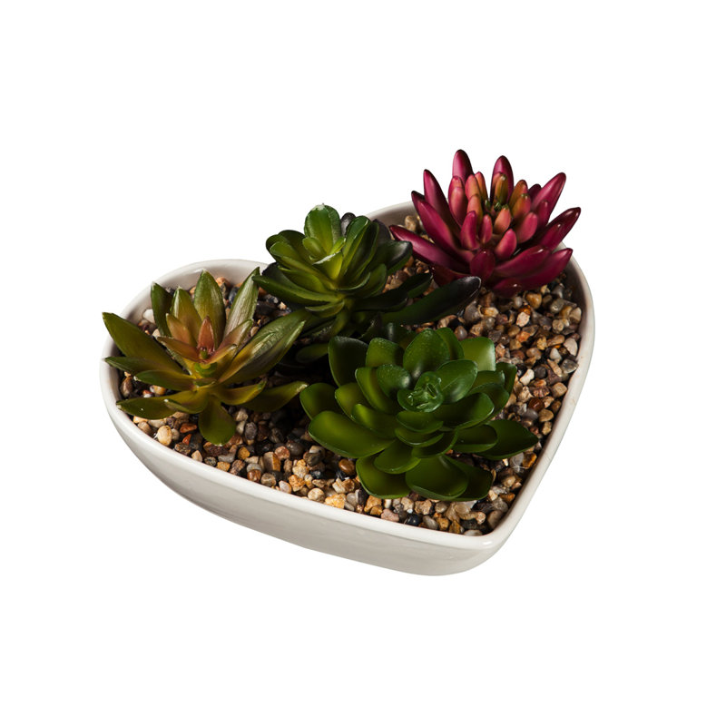 4 pièces de plantes grasses artificielles en pot