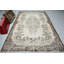 Grand tapis Oushak beige rétro en laine de Turquie pour chambre à coucher avec un design anatolien unique