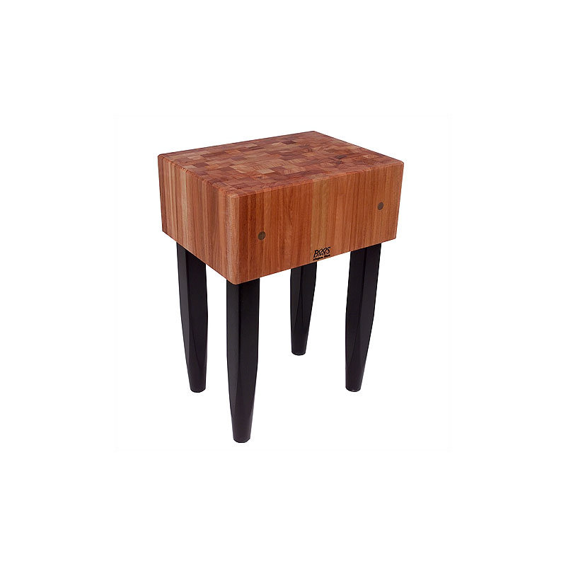 Rouge et Noir Le Bloc Prep Table with Butcher Block Top, 30" W x 24" D, Standard Varnique, Not Included