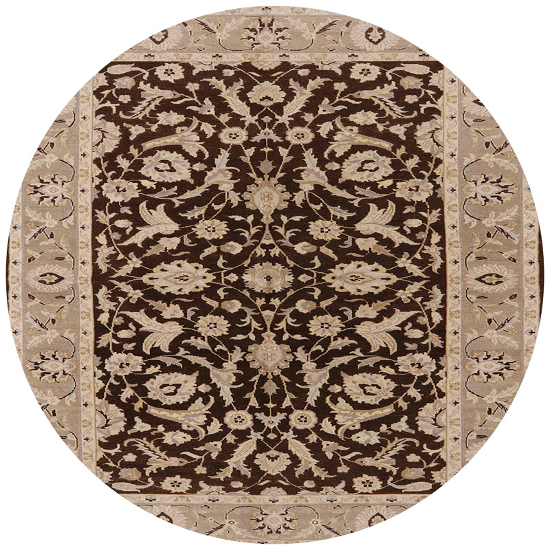 Tapis oriental brun / beige Lave, Rond 5 pi