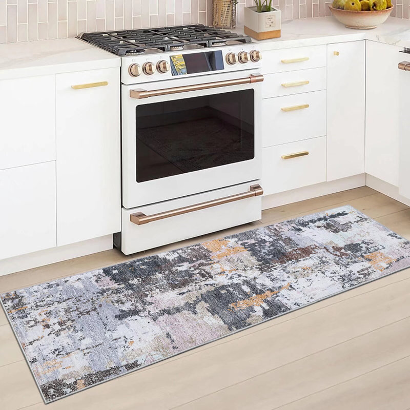 Tapis abstraits lavables pour le salon, Tapis de couloir 2 pi x 6 pi