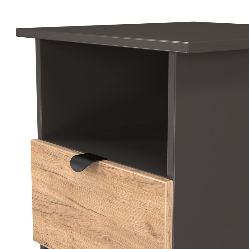Bernan End Table, Black/Natural