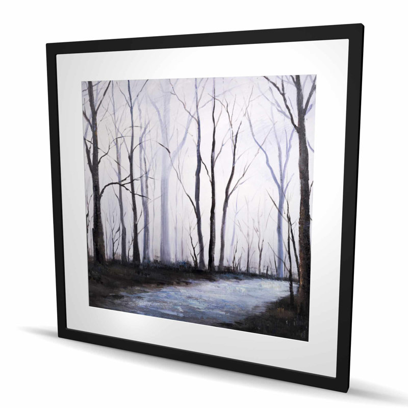 Forêt du désert | Décor de paysages noirs encadrés, H 36 po x l 36 po, Noir