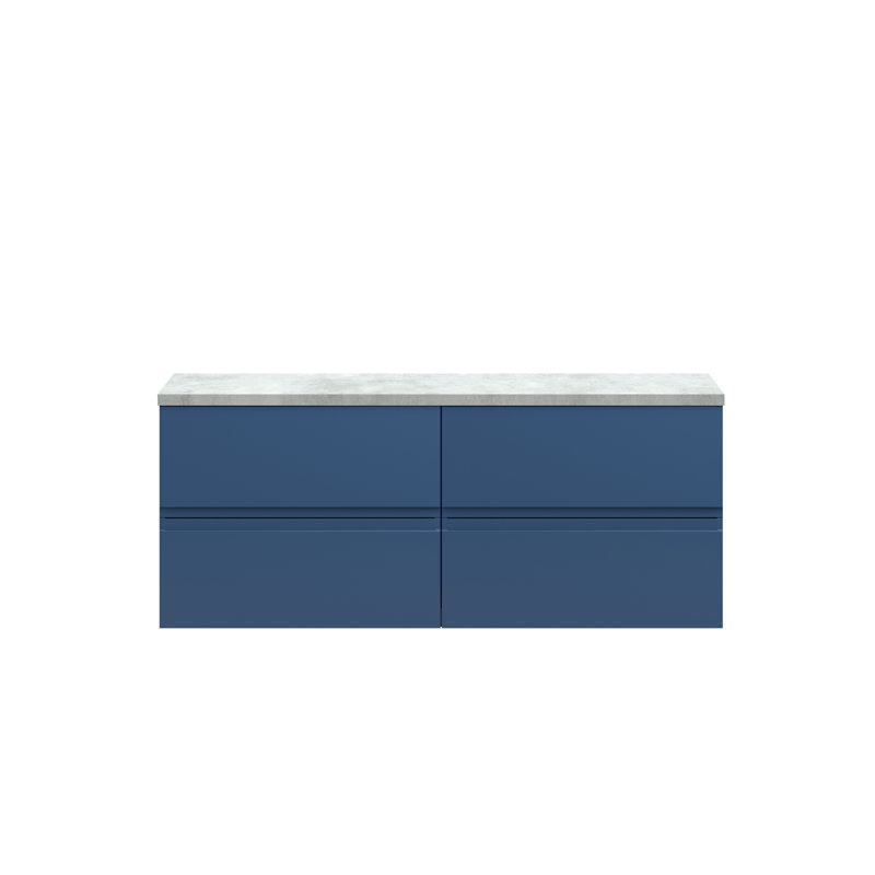 Urban 120.5cm Double Bathroom Vanity Base Only, Satin Blue