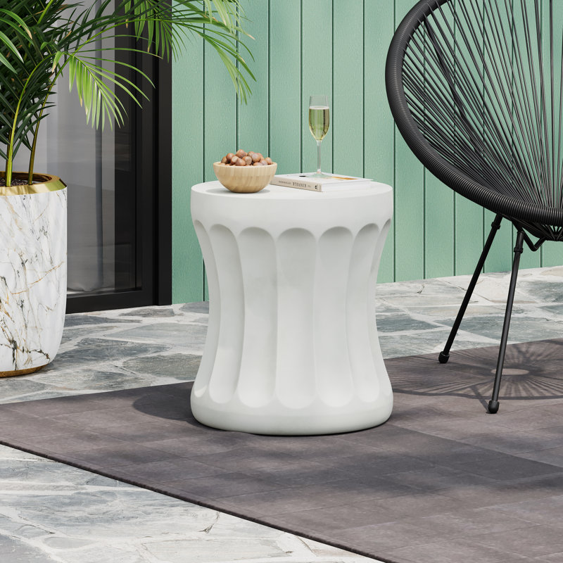 Lennon Outdoor Round Lightweight Concrete Side Table