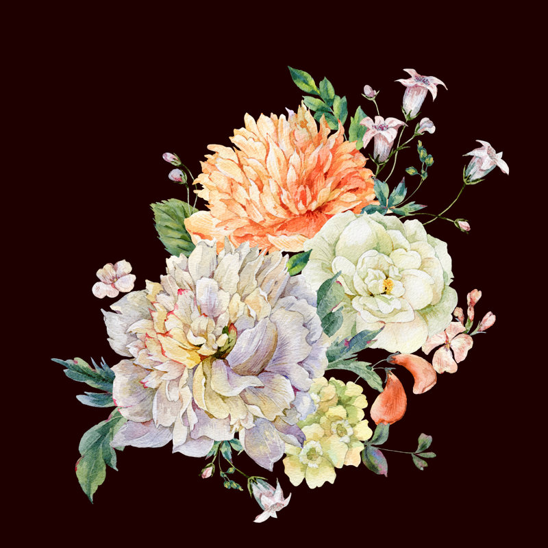 Blooming Peonies - Wrapped Canvas Painting, 91cm H x 91cm W x 3.8cm D