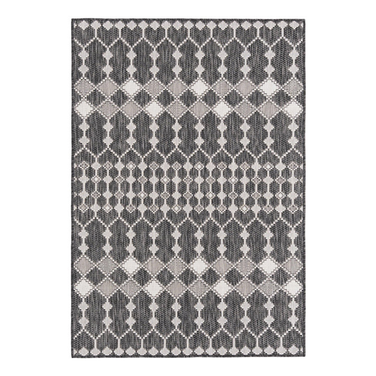 Charcoal Traliccio Indoor/Outdoor Trellis Rug