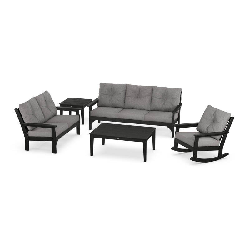 Vineyard 6-Piece Deep Seating Set, Green, Spiced Burlap