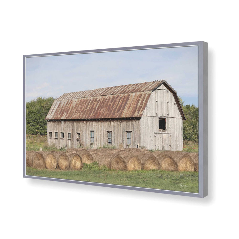 «Hay Day» par Lori Deiter, reproduction d'art, Silver, L 36 x H 24, Impression encadrée