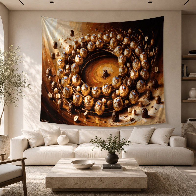 Tapisserie murale Desserts Ferrero Rocher, 68 po x 80 po