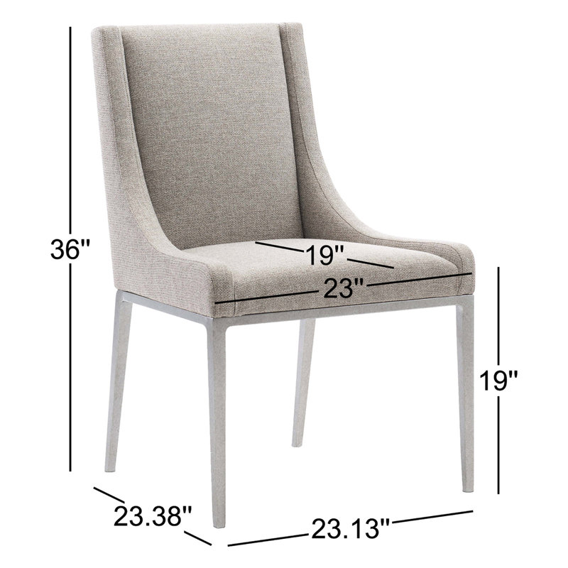 Lowell Upholstered Wingback Side Chair in Gray Mist