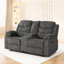 Ensemble de 2 pièces inclinables en polyester: causeuse avec rangement et canapé avec porte-gobelets rabattables-116620090