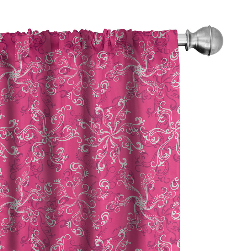 Floral Semi-Sheer Rod Pocket Curtain Panels, 28" x 84"