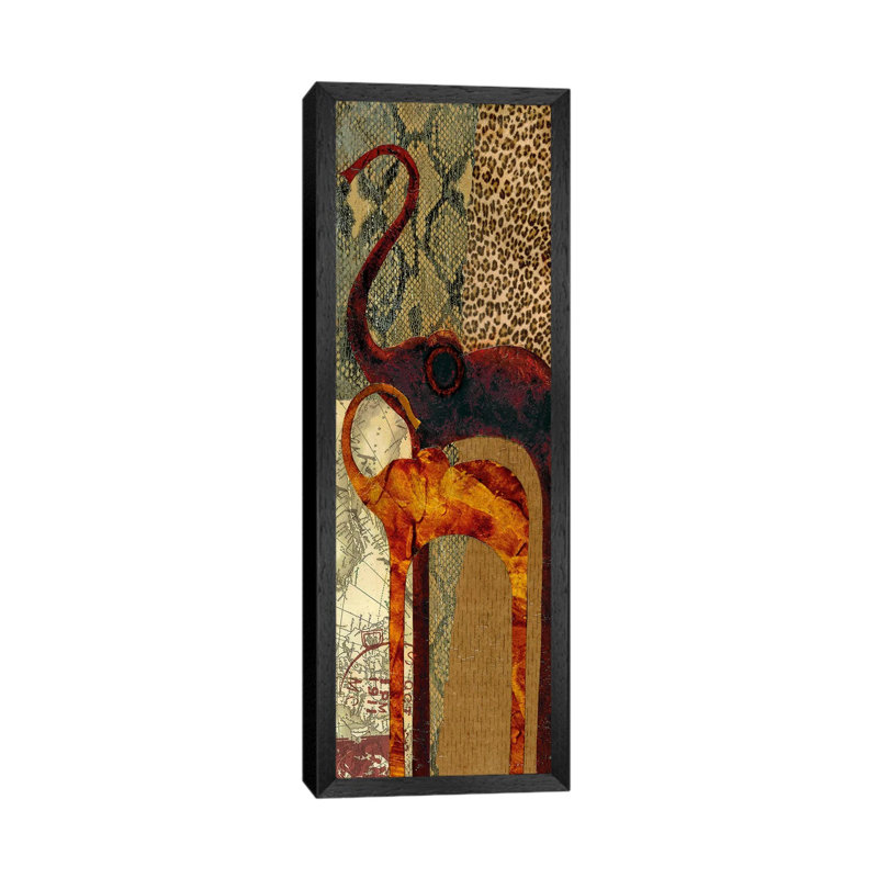 On Safari II by Tava Studios - Panoramic Gallery-Wrapped Canvas Giclée on Canvas, 30.48 cm H x 91.44 cm W, Black Framed